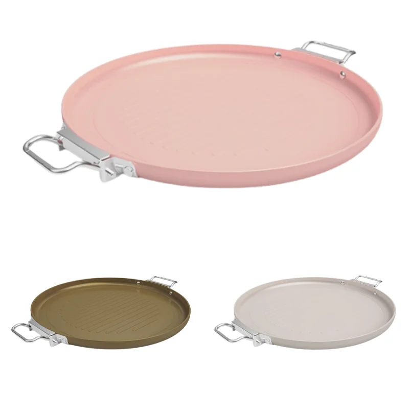 Outdoor Portable Non Stick Frying Pan Camping Barbecue Iron Multi-color Frying Pan Gas Cookware Practical Frying Pan