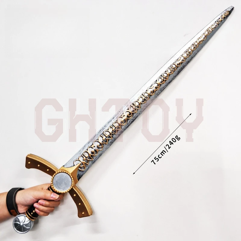 80 سنتيمتر/31.50in العصور الوسطى الفضة الفرسان السيف الأسلحة نموذج بولي المطاط المطاط لينة الدعامة كوس السيف عالية الجودة شاشة لسطح المكتب الحلي