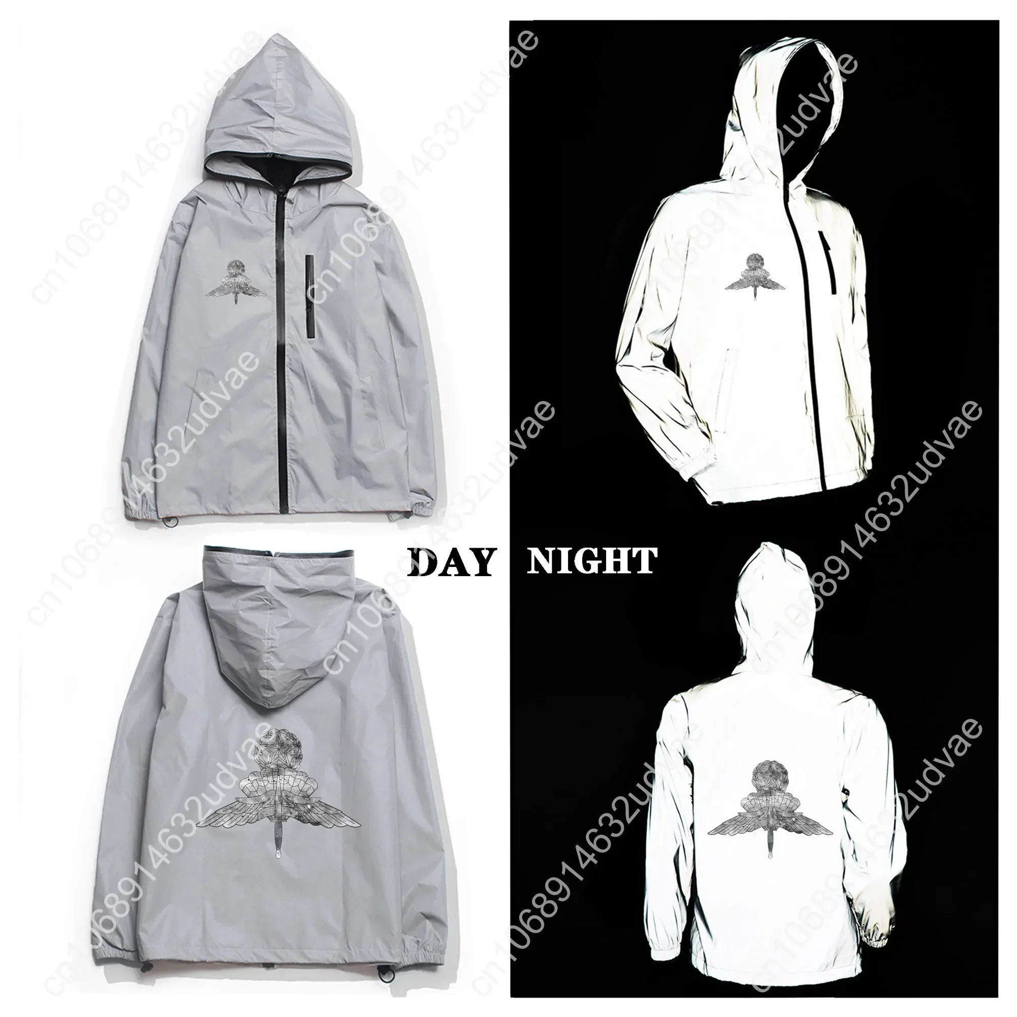 Master Military Freefall Parachutist Badge Reflective Jacket Mens Womens Coat Hooded Windbreaker Pocket Jackets Custom Hoodie