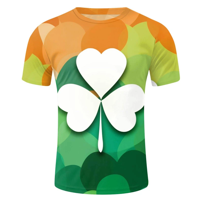 St. Patrick's Day Mens 3d All Printed Vintage T Shirt Short Sleeved Shirt Top T Shirt Unisex Harajuku Y2k Streetwear Kids Tees