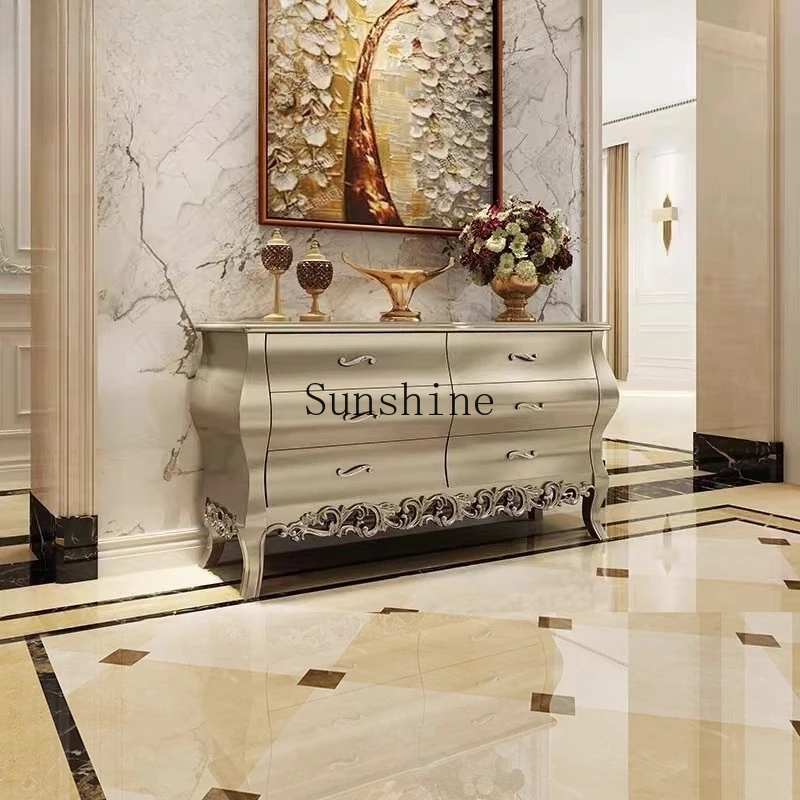 

European-style entrance partition entrance door decoration retro living room chest simple and modern
