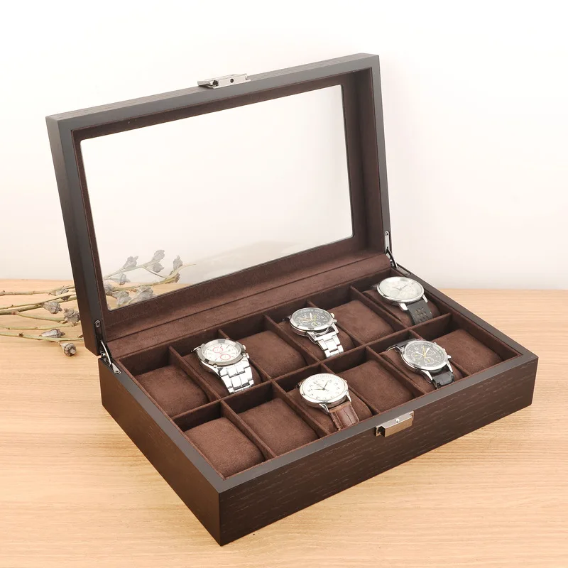 WellZone Promotion Luxury Piano Paint  6/10/12 Slots Watch Box Portable Travel Watch Box High Quality Wooden Watch Case