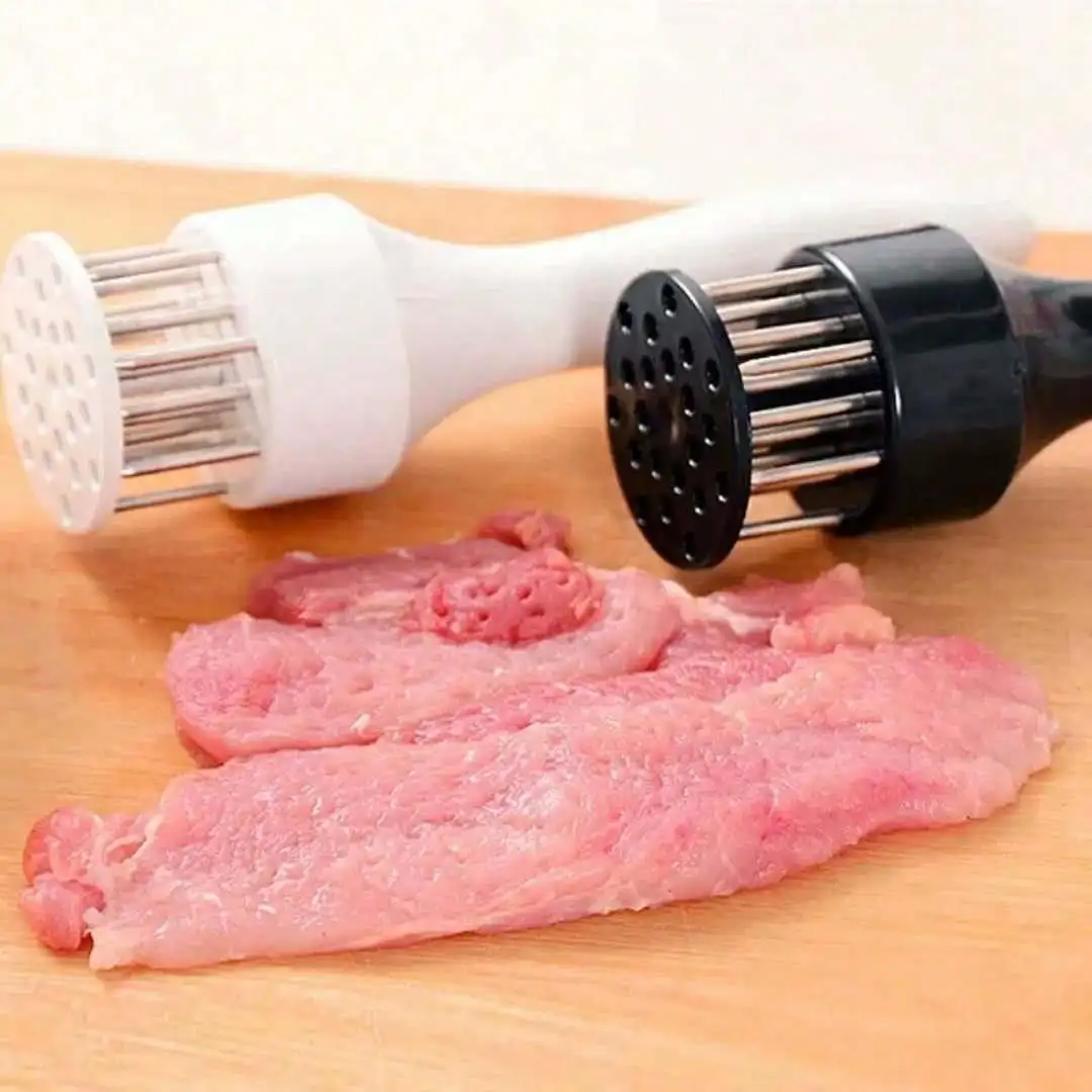 Professional Stainless Steel Needle Meat Tenderizer Heavy Duty Kitchen Tool For Steak Beef Poultry Enhances Flavor Reduces Cook Time Perfect For Home Kitchen Outdoor BBQ