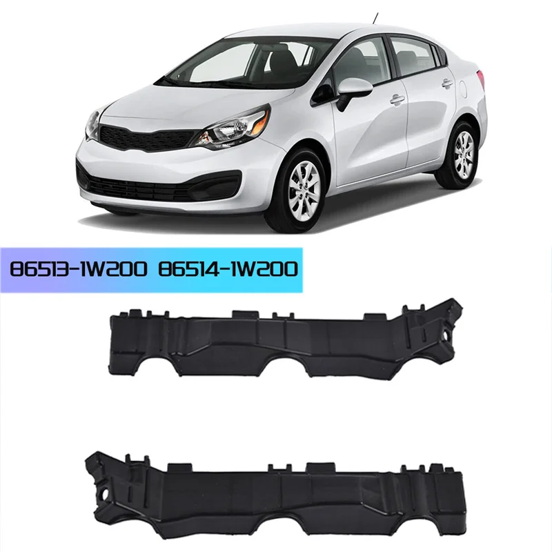 

B49B-2Pcs Left & Right Front Bumper Bracket Retainer For Kia Rio 2012-2015 86513-1W200 86514-1W200 Accessories