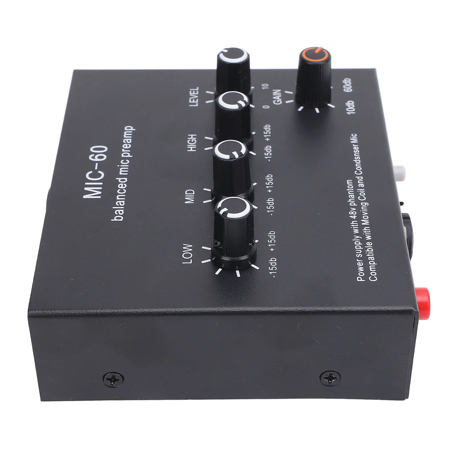 الميكروفونات الداعم سبائك الألومنيوم 48 فولت قوة الميكروفون المتوازن Preamp تعزز جودة الصوت لميكروفون الديناميكي والمكثف #5