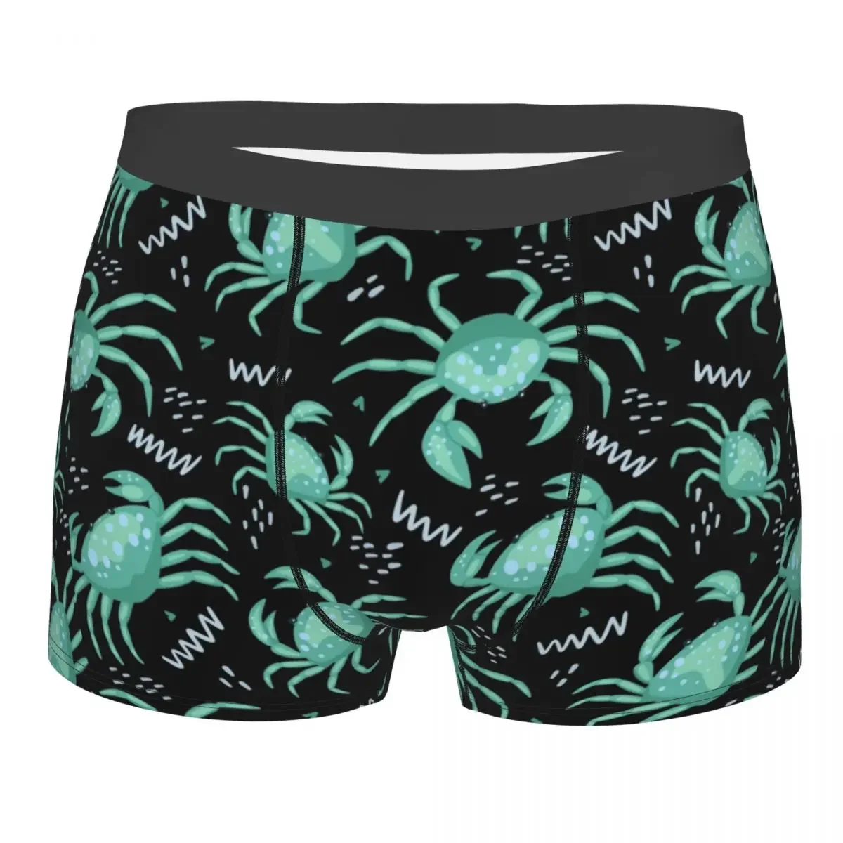 Cute Crabs Starfish Sea Animals Men Underwear Boxer Shorts Panties Humor Polyester Underpants for Homme Plus Size