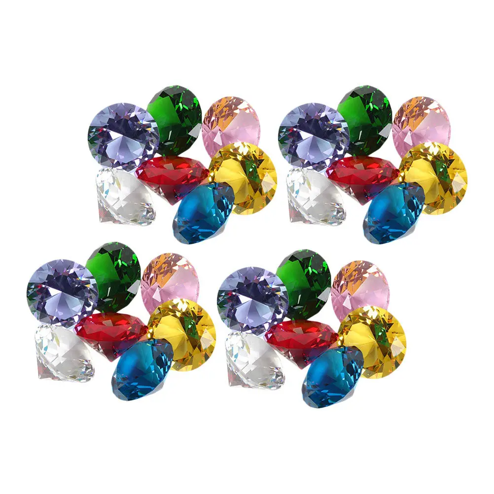 200Pcs Colorful Acrylic Diamond Simulation Gemstone Gorgeous Romantic Decor Craft Supply Jewelry Making DIY Display Decorative