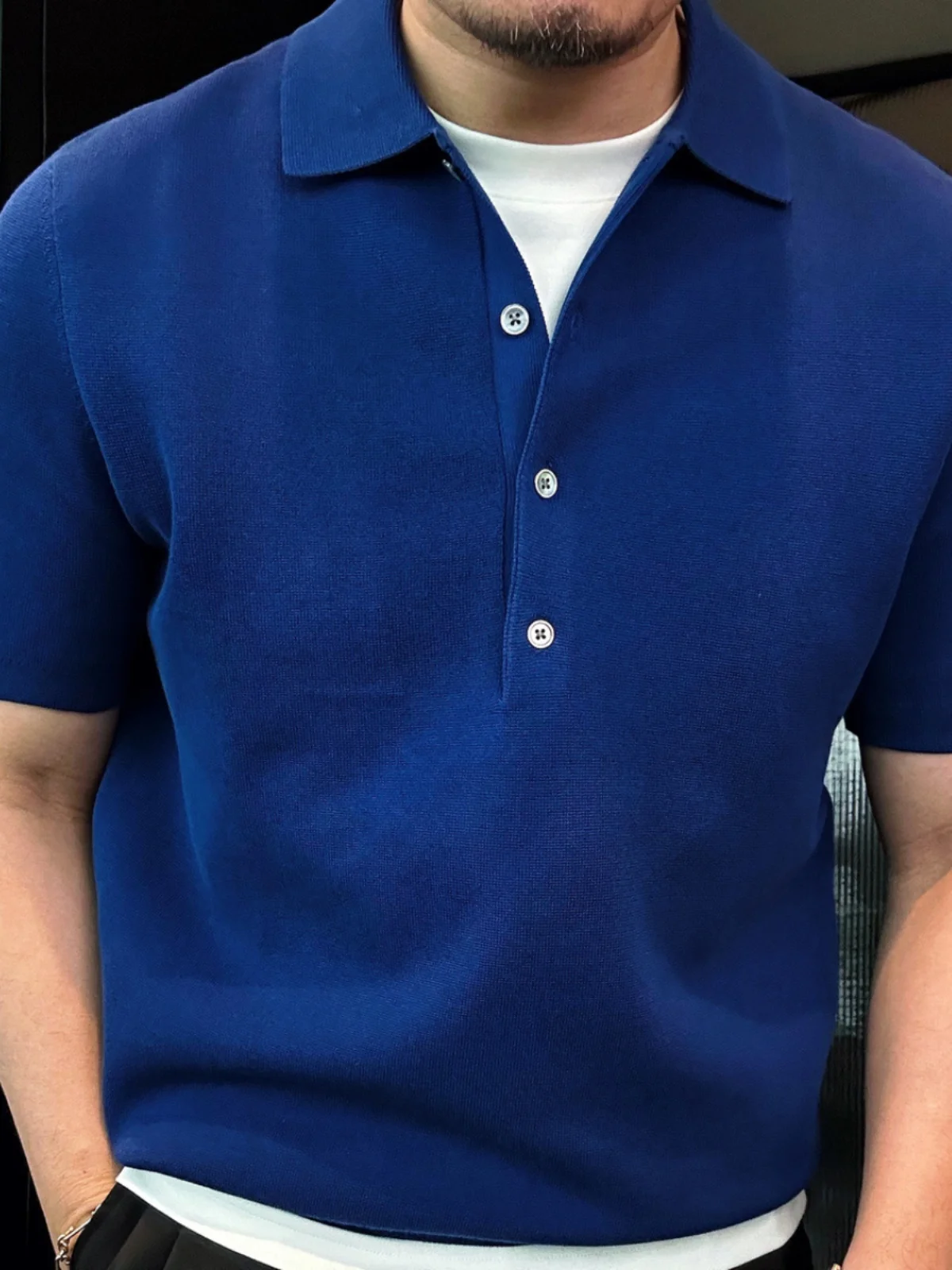 

2025 Summer New Pure Color irt Turn-down Collar Simple Sle Ele Versatile High-end Feeling Stand Fit Faion U...