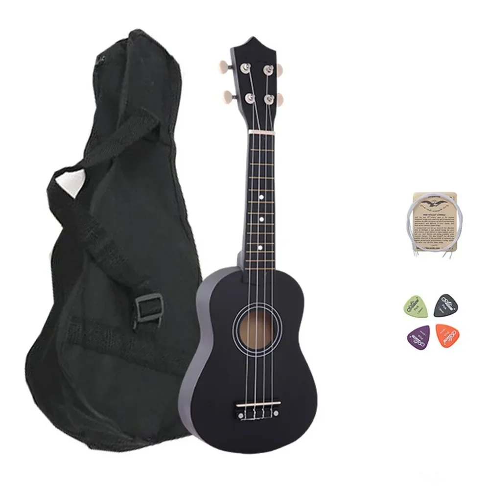 21 Inch Wood Soprano Ukulele Guitar Multi Color 4 Strings Ukulele Bass Guitar With Bag For Beginner Kids Gift Musical Instrument