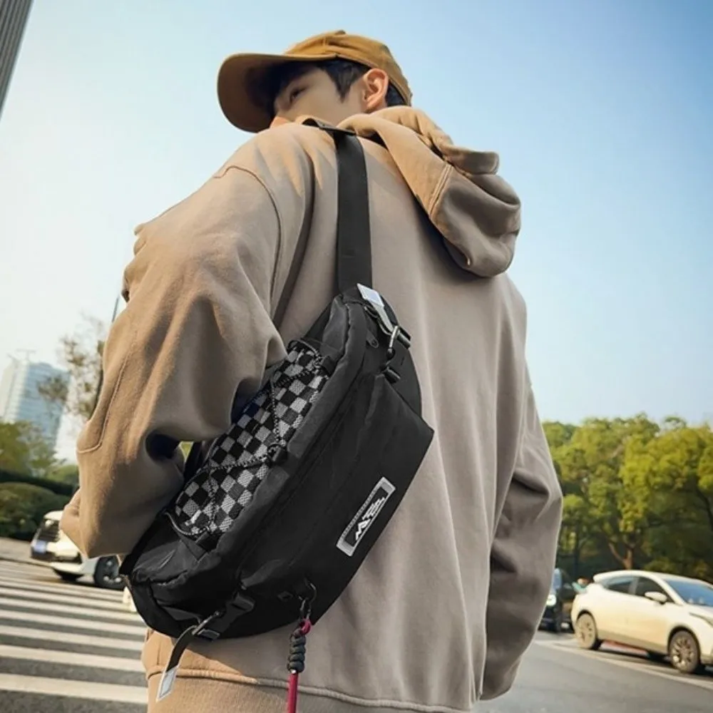 

Casual Men's Chest Bag Waterproof Commuting Nylon Shoulder Bag Large Capacity Adjustable Strap Crossbody Fanny Pack Travel