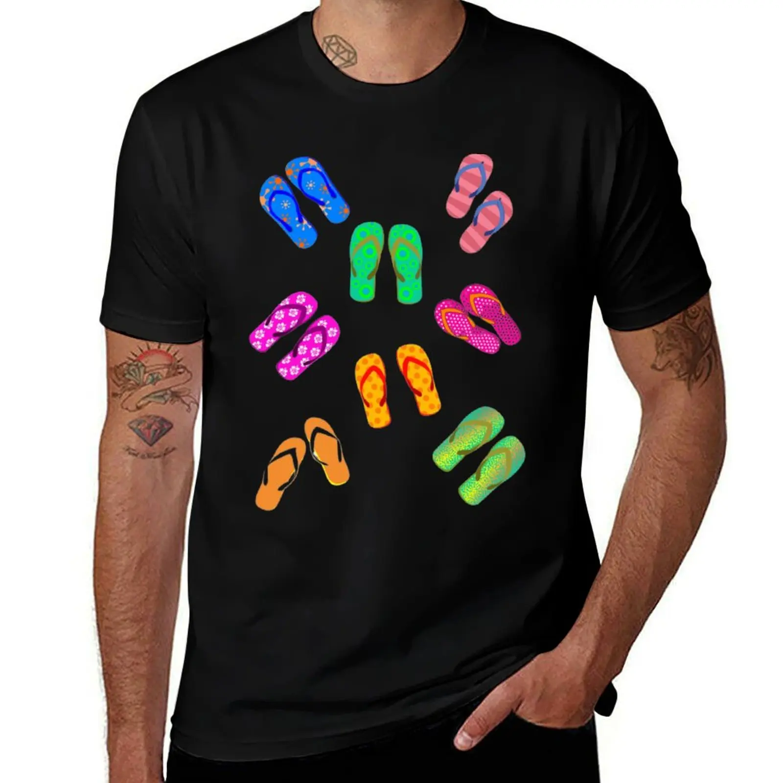 

shirt Colorful Flip Flop man Set t cotton shirt T-Shirt cotton t man