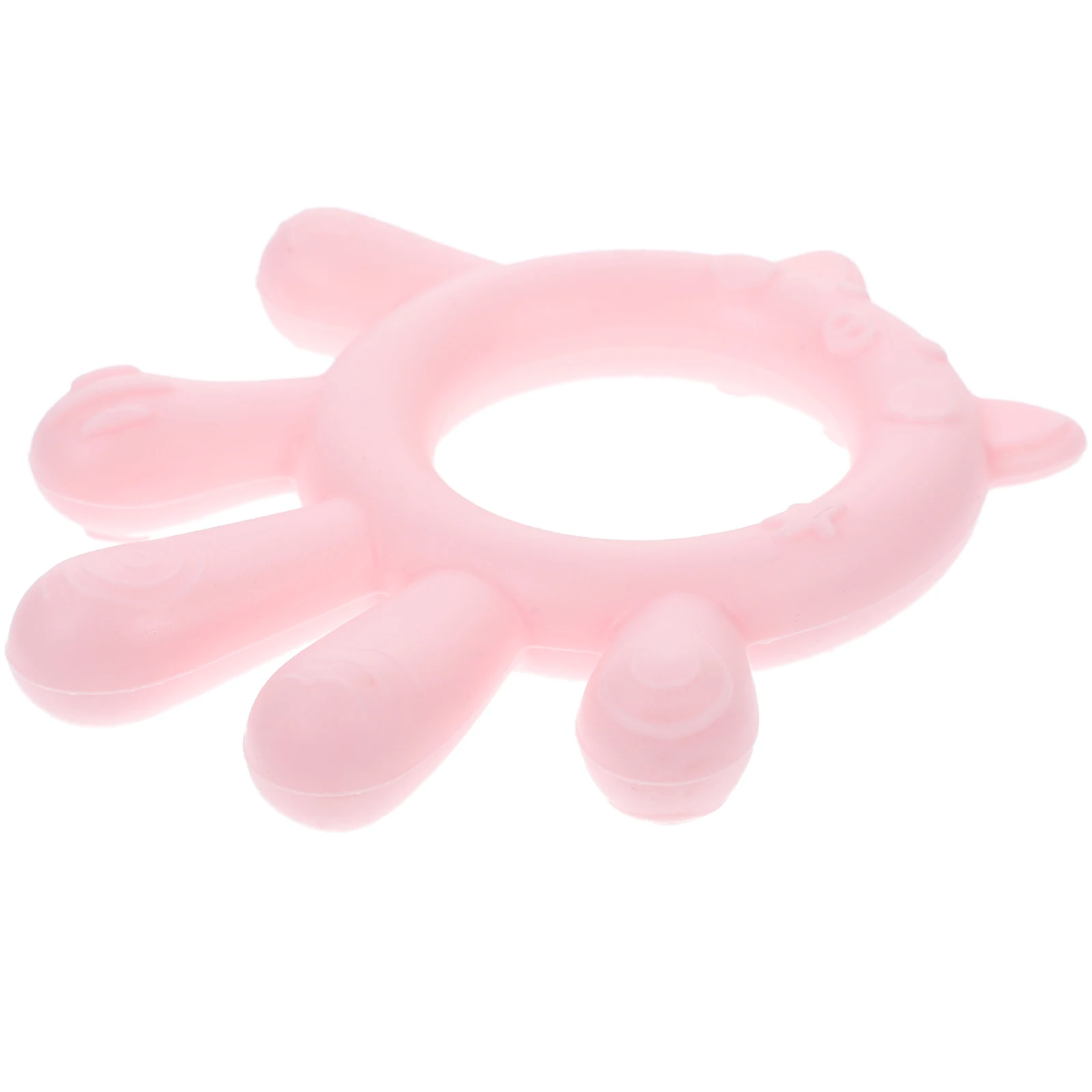 

Palm-Shaped Baby Teether Pink Food Grade Silicone Teethers for Infants Toddlers Chewable Tooth Reliever Portable Home Use