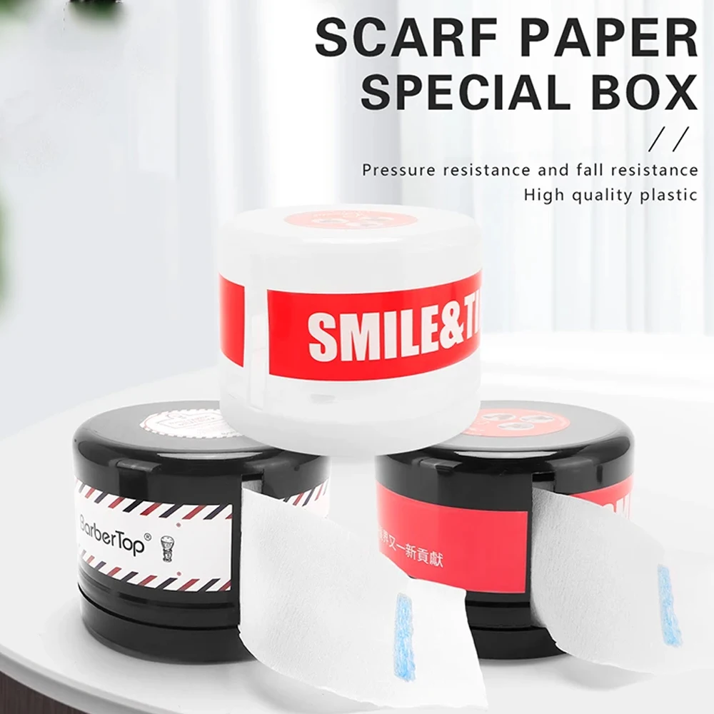 

Barber Neck Paper Holder Disposable Neck Strip Tissue Collar Tape Dispenser with Sucke Storage Box Hairdressing Accessories