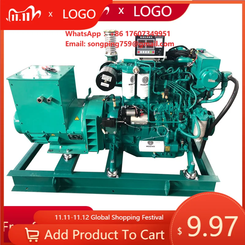 With CCS Certificate Open Type 100kw Marine Disel Generator With Weichai Engine WP6CD132E200 125kva Generator