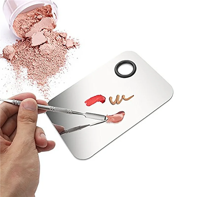 

ABVI-3X Professional Makeup Palette Tray Mixed Make Up Stainless Steel Liquid Foundation Palette Watercolor Art Makeup Tools