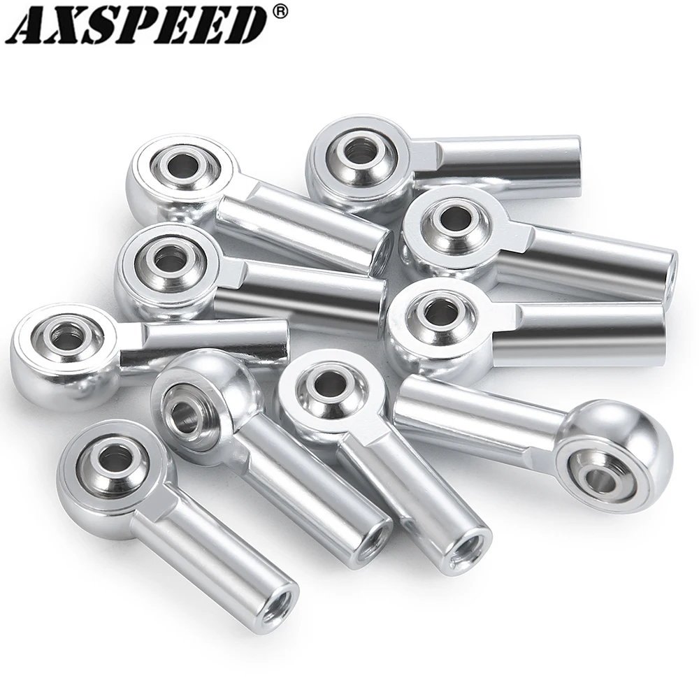 AXSPEED 10PCS Metal M4 Rod Ends Link Balls Head Linkage Joint for 1/10 RC Crawler Car Axial SCX10 II 90046 Upgrade Parts