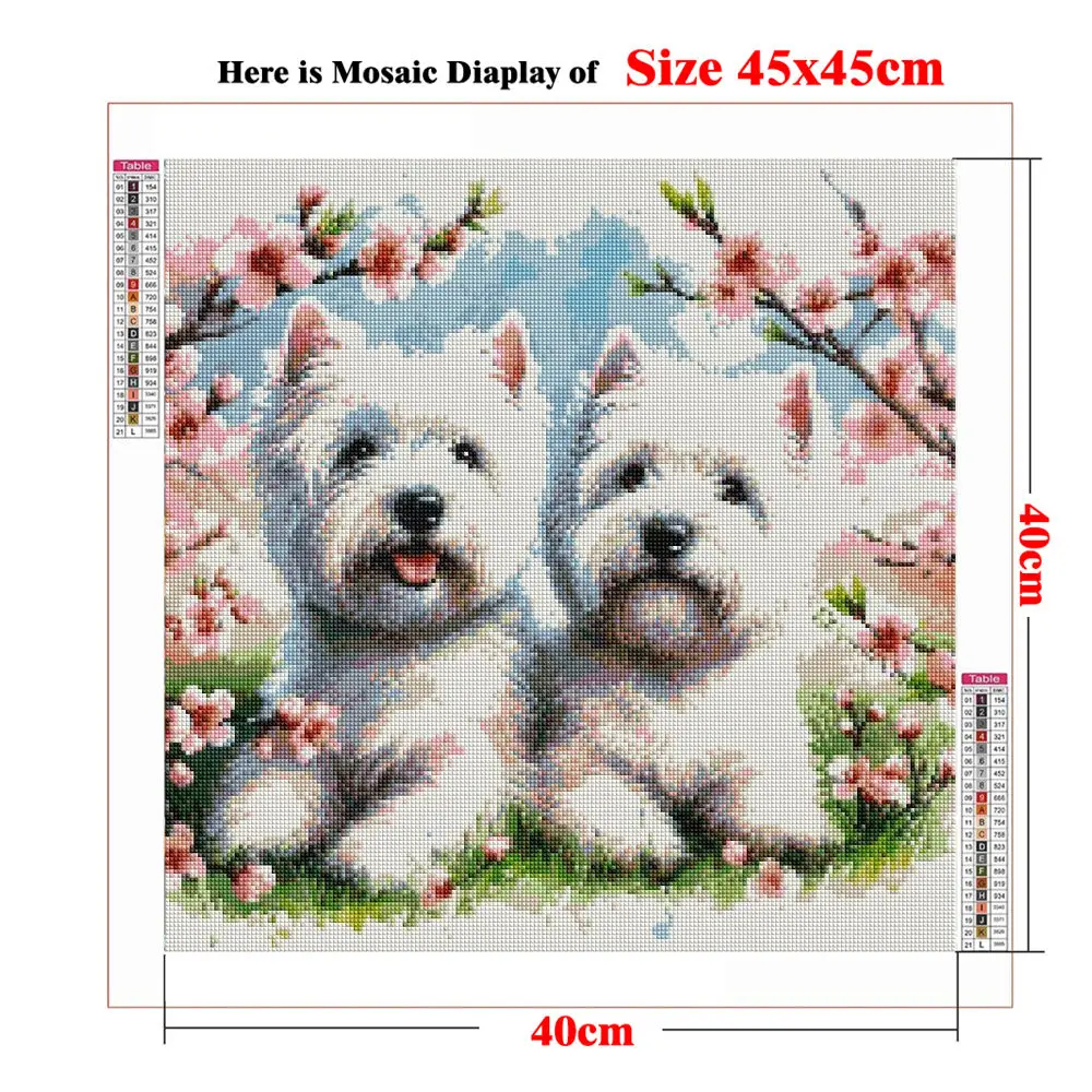 Diy 5d Diamond Painting Art West Highland White Terrier Cross Stitch Mosaic Westie Scottish Dog Decor Living Room Entryway Art