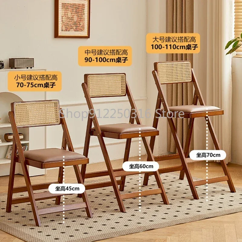 Foldable High Stool Home Bar Chair Bedroom Furniture Kitchen Wooden Nordic Advanced Gamer for Living Room Chaise Design Rattan