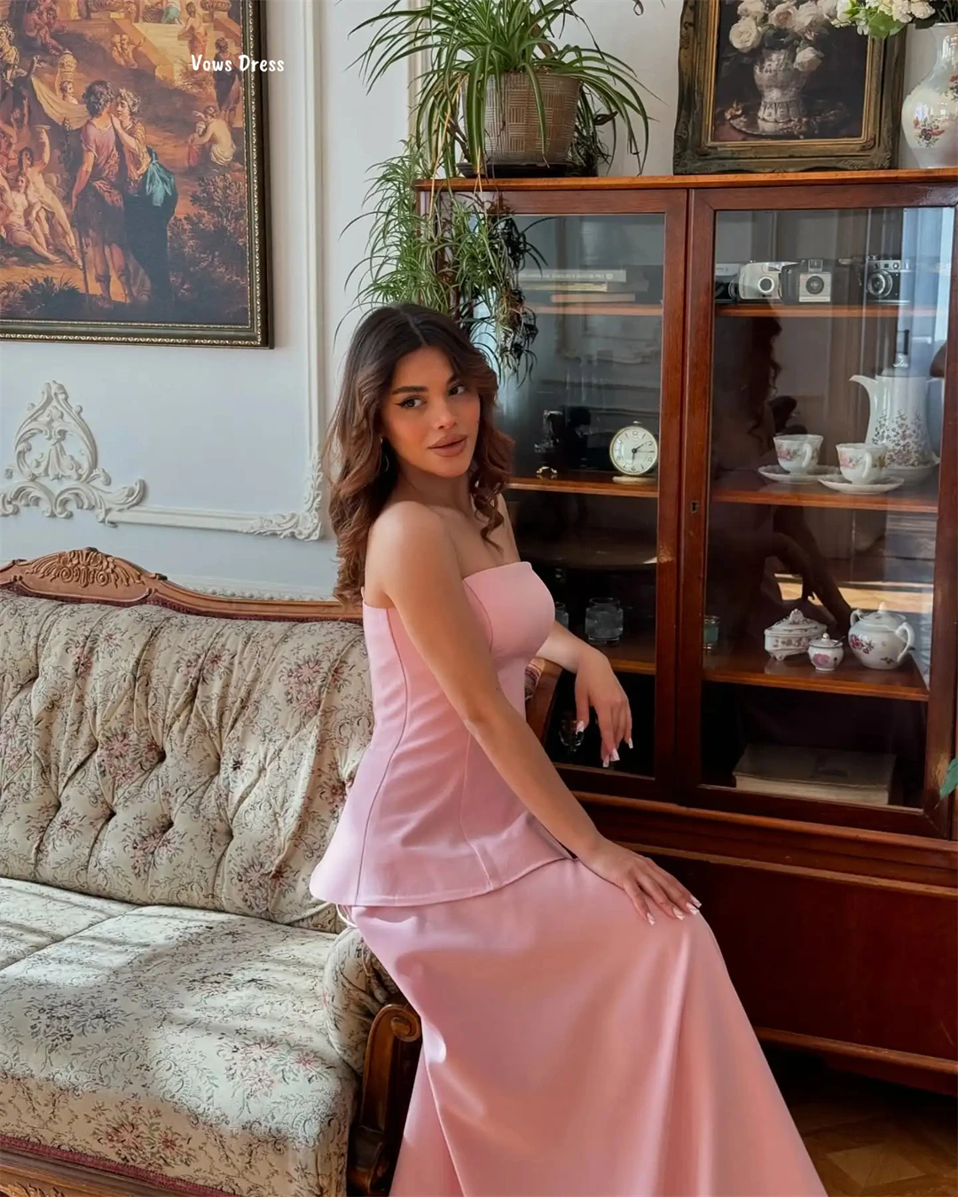 Gelübde rosa Abendkleider für luxuriöse Partykleider Frau 2025, Damen-Abschlussballkleid 2025, Linie A, maßgeschneiderte Ballkleider aus Satinstoff