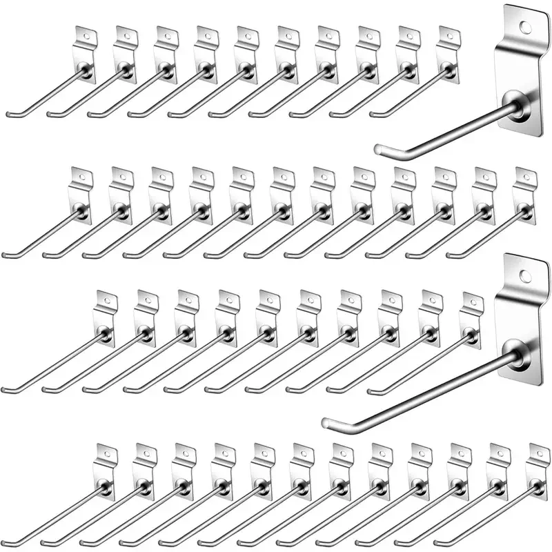 Slatwall Hooks Multi-Purpose Heavy Duty Panel Display Hooks Thick Metal Slatwall Deluxe Hook for Garage Store Retail Displays