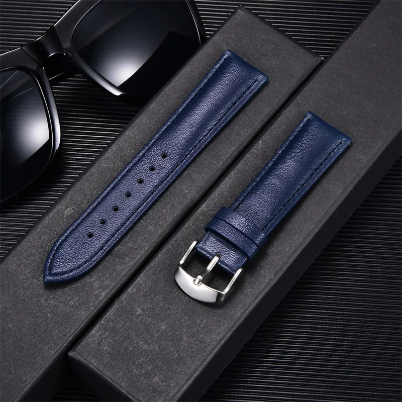 Calfskin Leather Watchbands Replacement Watch Accessories Men Women Wristwatch Band 14mm 16mm 18mm 20mm 22mm Watches Straps