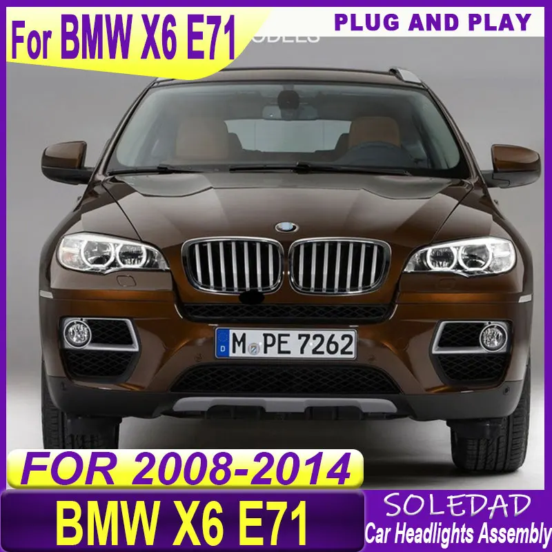 Car LED Headlight Light For BMW X6 E71 2008-2014 Projector Front Headlamp DRL Brake Turn Signal Lamp Plug and Play Accessories