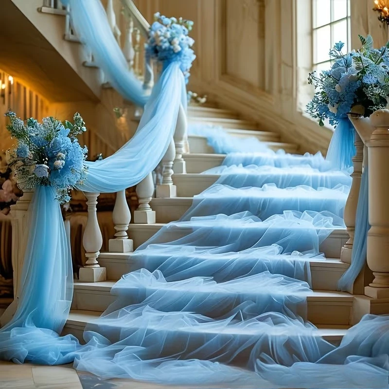 6 Meters Wedding Arch Drape Fabric Sheer Chiffon Tulle Curtain Draping Backdrop Party Supplies Home Drapery Ceremony Decorations