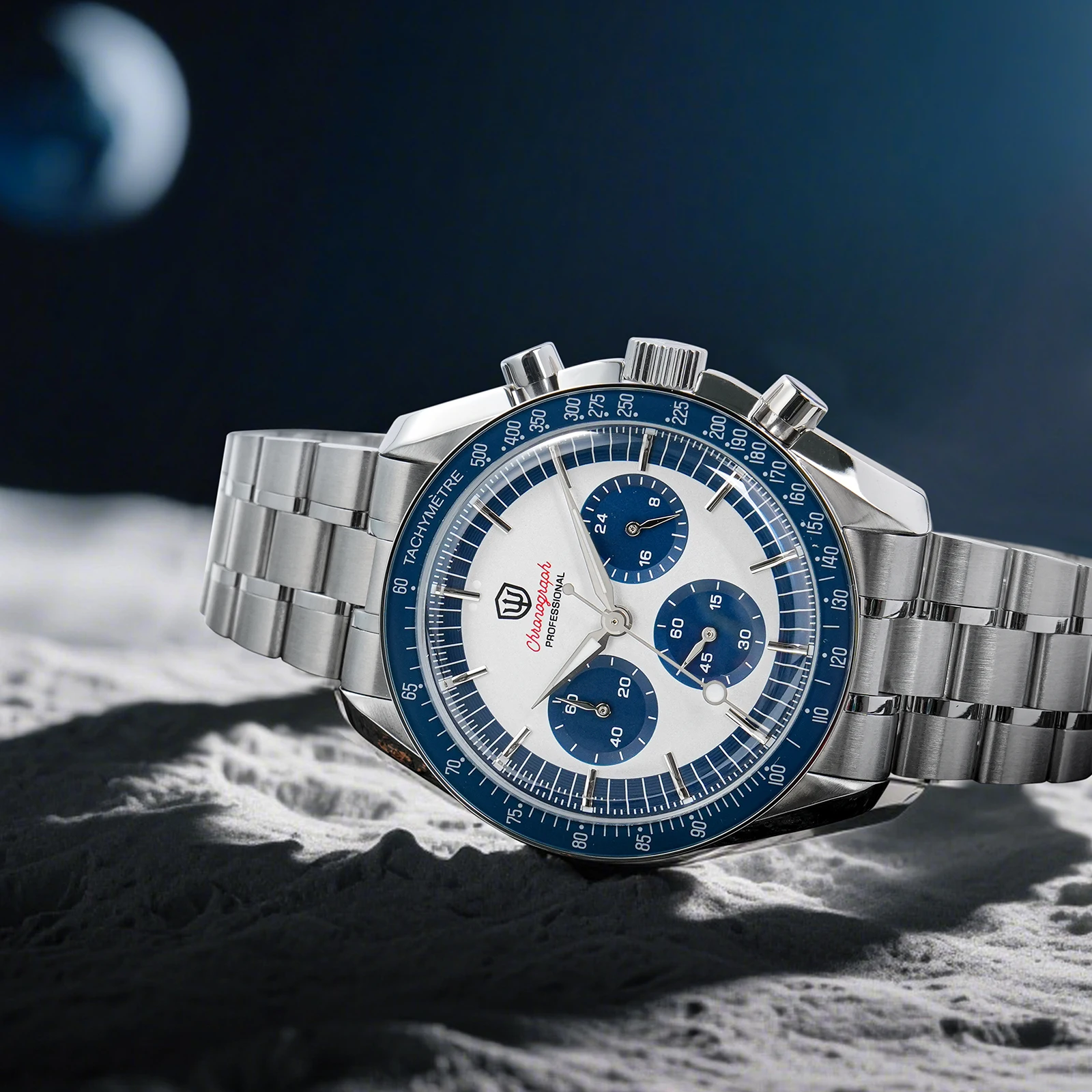 Watchdives ใหม่ WD1863 ควอตซ์นาฬิกา VK63 Chronograph Bubble Sapphire คริสตัลกันน้ํา 39 มม.นาฬิกา Vintage