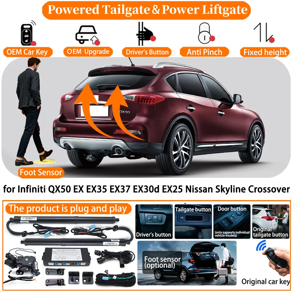 Powered Tailgate for Infiniti QX50 EX EX35 EX37 EX30d EX25 Nissan Skyline Crossover Auto Electric Power Tailgate Tail Gate Lift