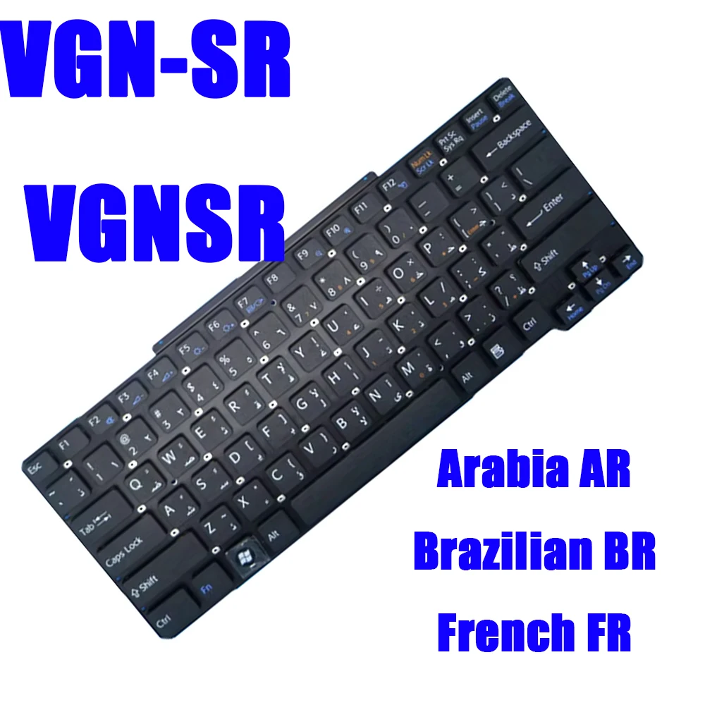 AR BR FR Laptop Keyboard For SONY VGN-SR VGNSR 148088362 148088231 81-31405001-37  White Black New