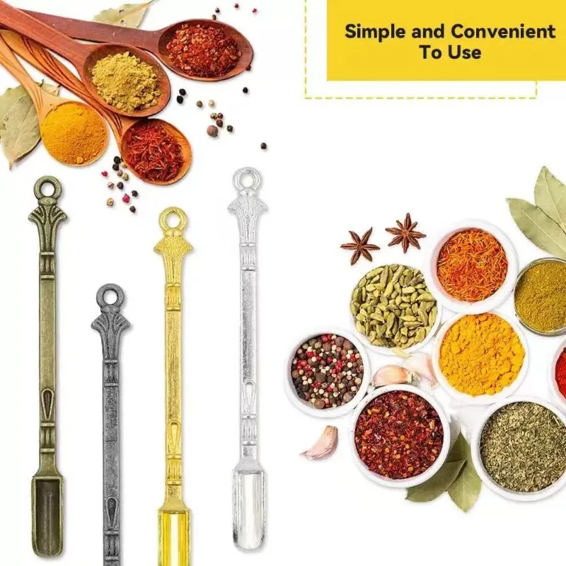 3pcs 6pcs 80mm Multicolored metal Snuff spoon mini Portable Light-weight Aluminum Alloy vintage Snuff tube Smoke tools