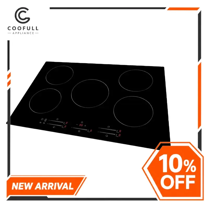 for Induction Cooktop 77cm 90cm 5 Burner Built in Hob Electric Stove Kitchen Appliance Glass Ceramic Cooker Home Cooking
