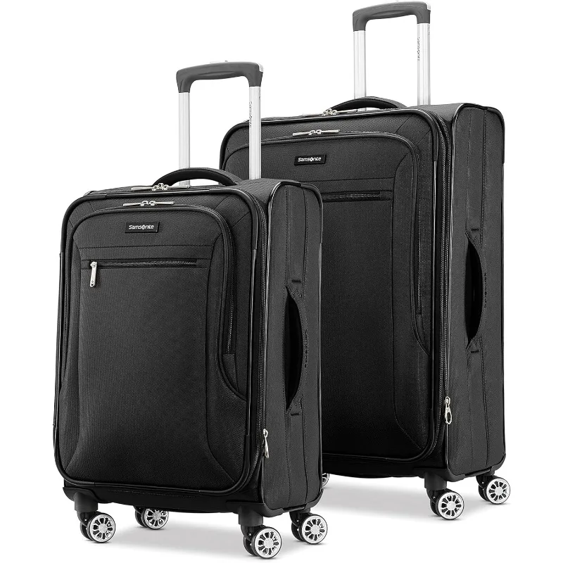 Ascella X Softside Expandable Luggage with Spinners, 2PC SET (Carry-on/Medium)