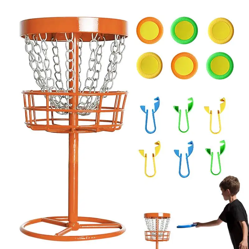 Golf Net Basket Disc Golf Course Basket Portable Throwing Chain Target Outdoor Sports Accessories Equipment For Parks Backyards