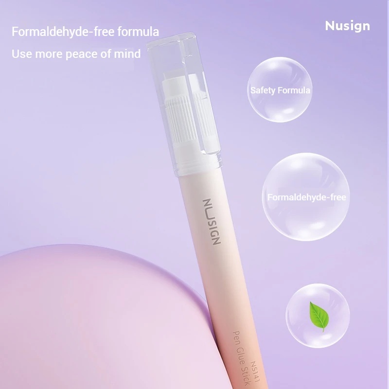 NUSIGN Trendy Twistable Glue Stick – Sleek Pen Design, Transparent Style, and 3 Vibrant Colors for Creative Needs