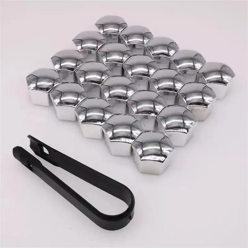20Pcs Universal Anti-Rust 17 19 21mm Chrome Glossy ABS Auto Trim Tyre Wheel Nut Screw Bolt Protection Covers Cap Car Accessories