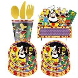 Pizza Tower Game Theme Birthday Party Decorations Kids Disposable Tableware Set Festival Baby Shower Gift Decorations Supplies