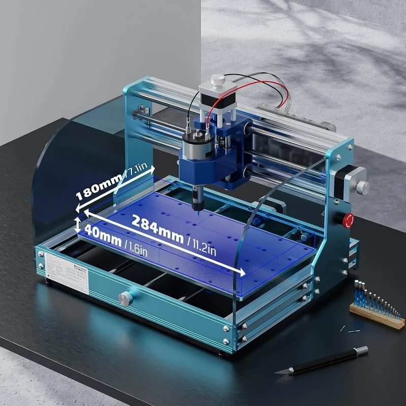 3018-PROVer V2 CNC Milling Stop, Upgraded Z Axis Aluminum Spoilboard, Working Area 284 x 180 x 40mm，home.