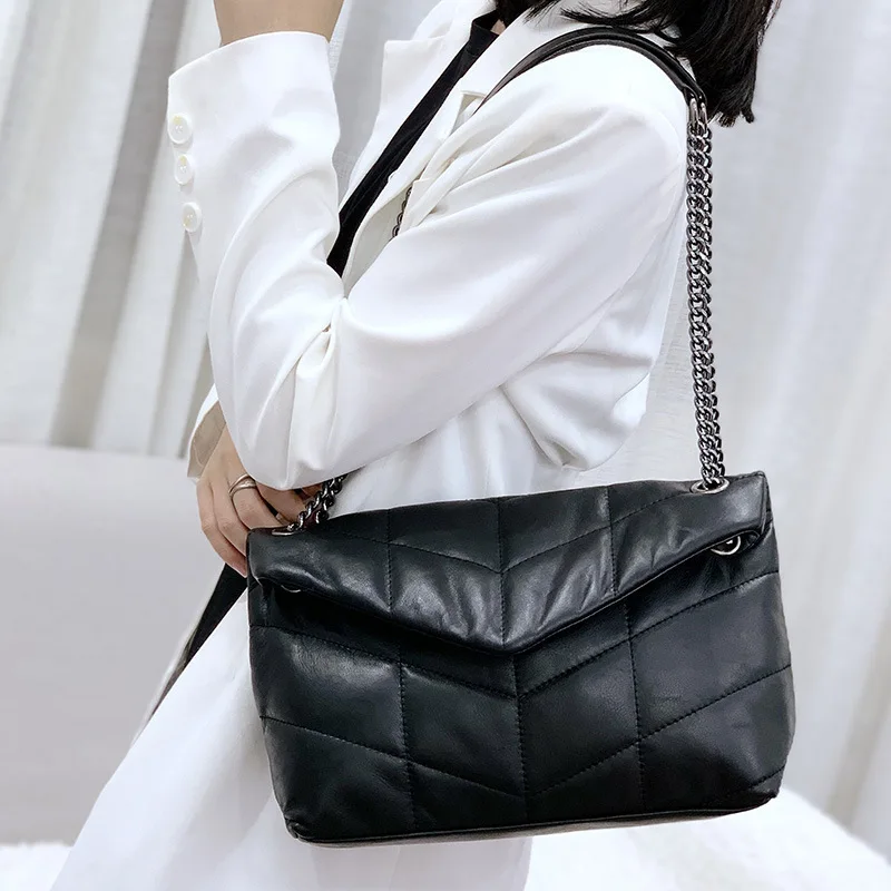 

2024 YS Classic And Fashionable Big New Chain Lingge Small Square Single Shoulder Crossbody For Leather