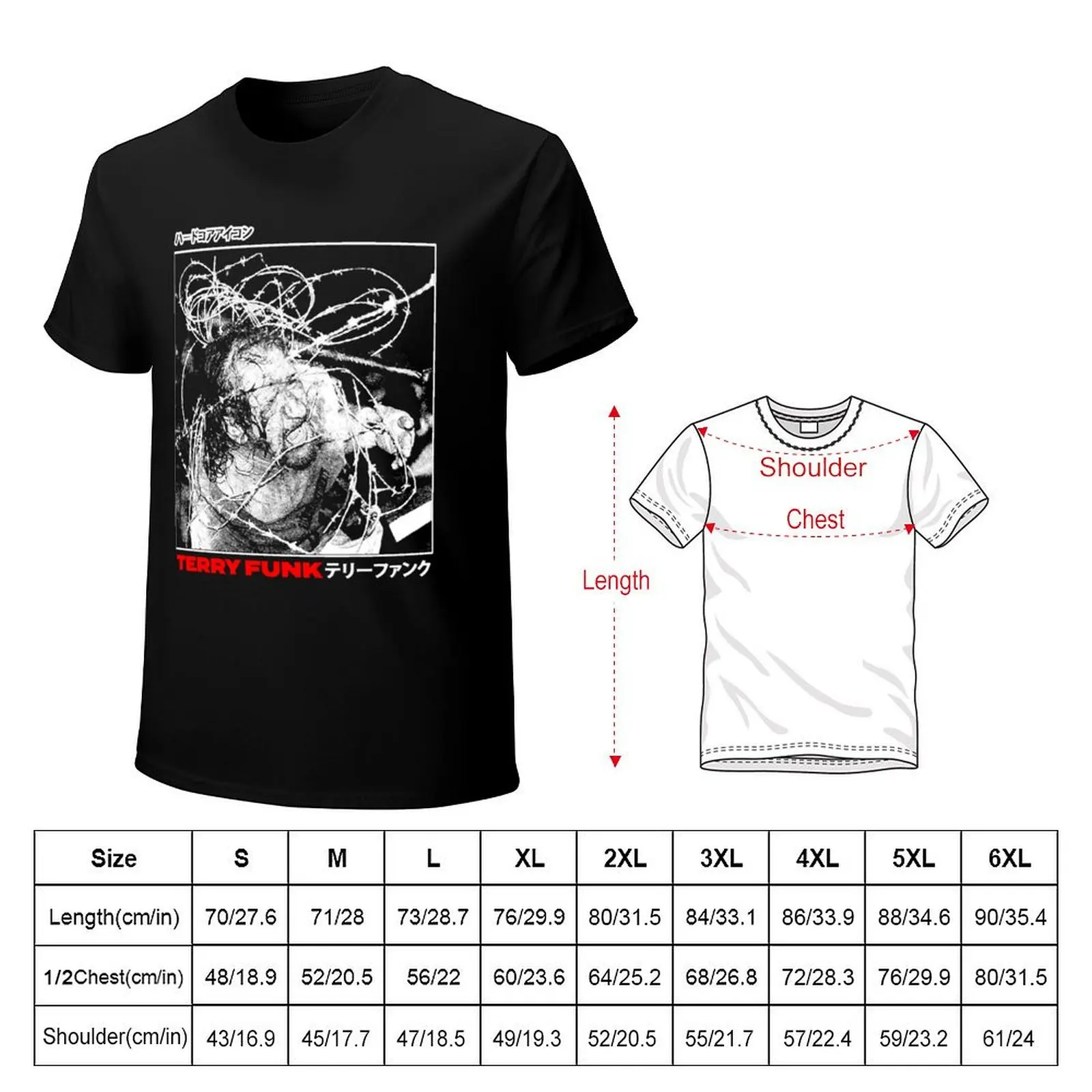 Pro Wrestling Terry Funk T-shirt.png T-shirt oversized anime men t shirts