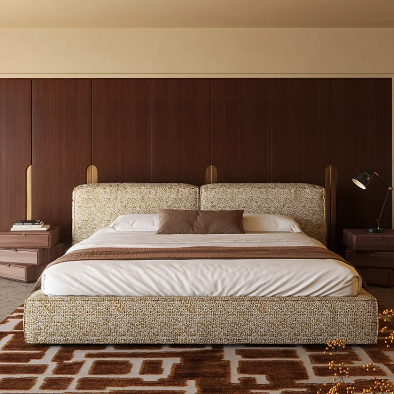 

High End Nordic Double Bed Frames Aesthetic Luxury Sleeping Modern Twin Bed Frames Queen Design Cama De Casal Furniture Set