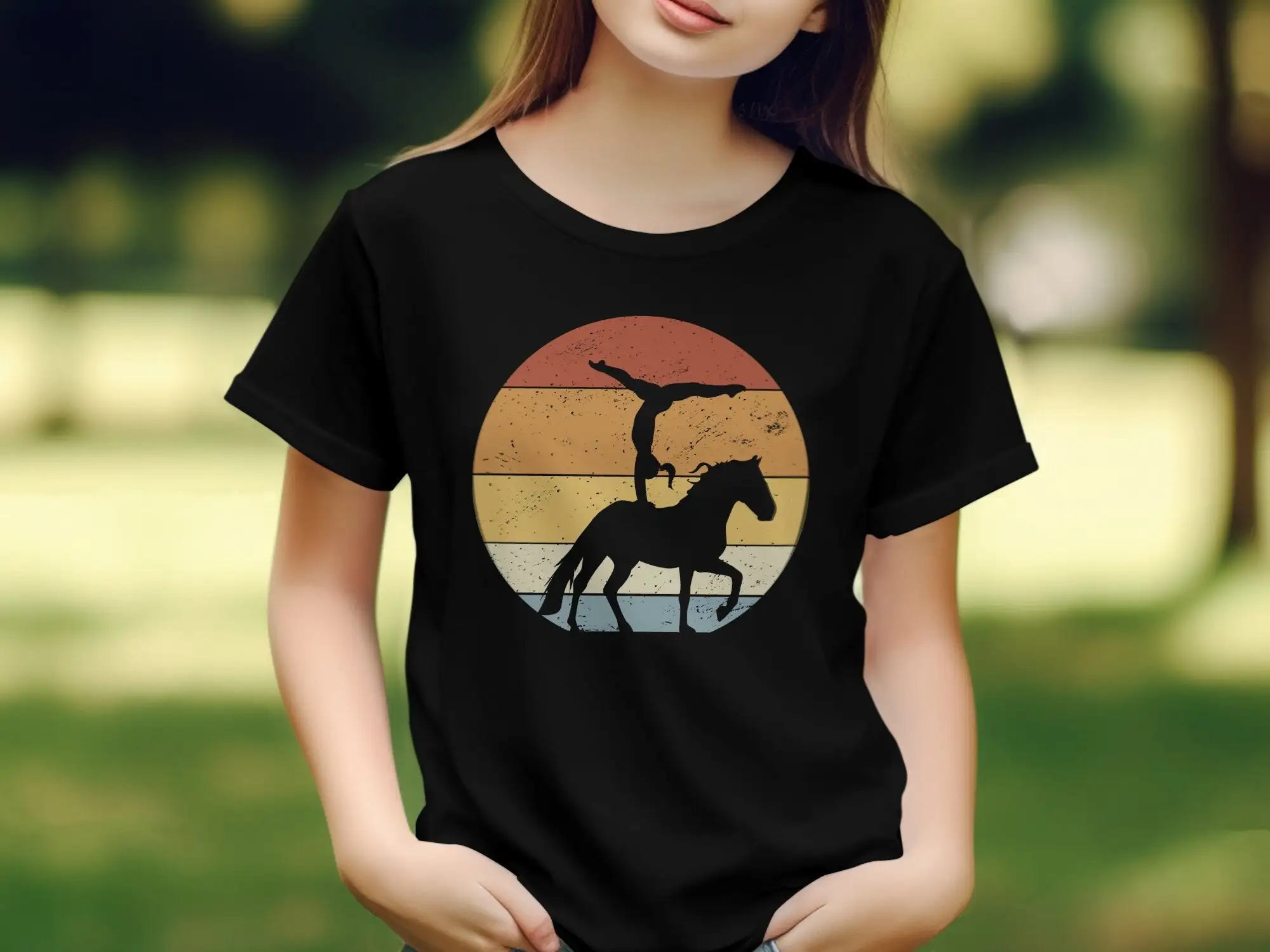 Vaulting T Shirt Horses Retro Riding Idea Rider