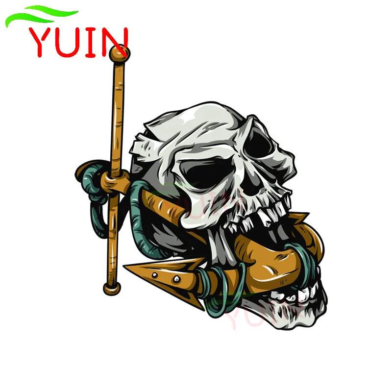 YUIN Funny Anchor Skull Car Sticker Motorcycle Auto Accessories PVC Graphic Decoration High Quality Waterproof Decal 15*13cm