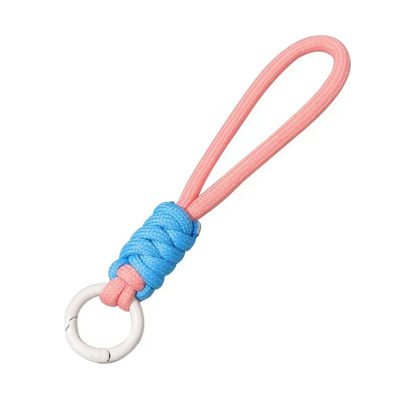 Multicolour Hand Woven Keychain Mobile Phone Lanyard Anti Lost Knot Rope Strap Key Ring Men Women Car Key Holder Accessory