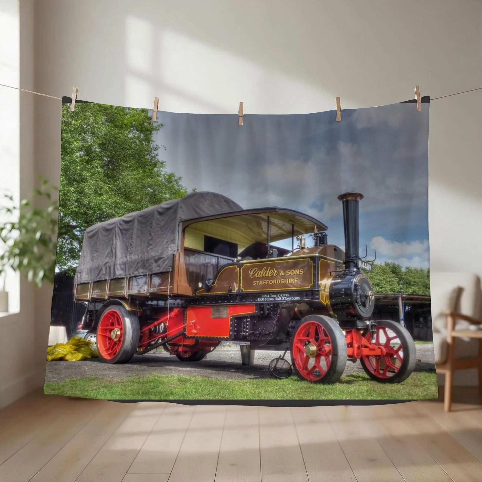 Foden Steam Wagon Throw Blanket couch cozy soft plush fuzzy picnic outdoor blanket