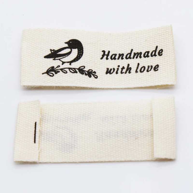 

500pcs Personalized Cotton Clothing Labels - Custom Brand Tags, Soft Ribbon Labels, Washable & Durable for Garment Making