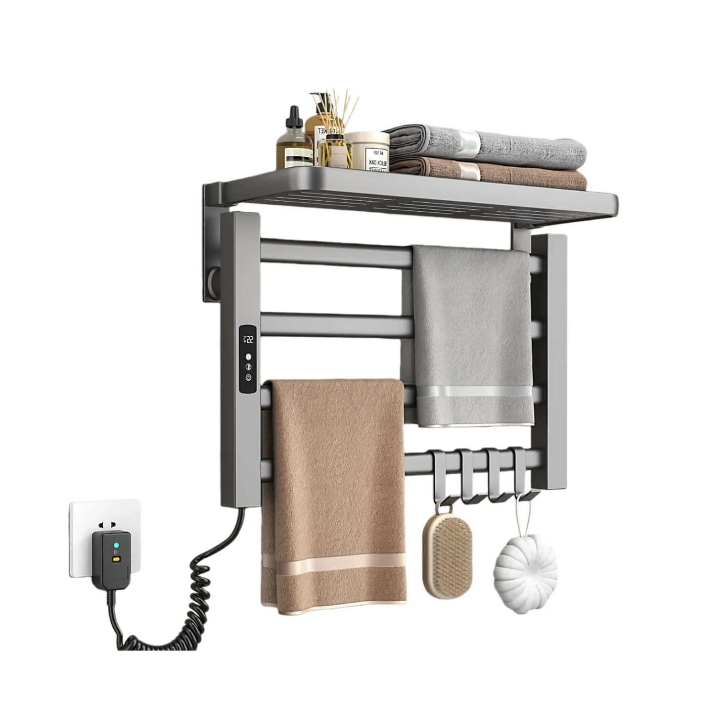 Folding Towel Rack Toilet No Punching Disinfection and Drying Energy-Saving New Intelligent