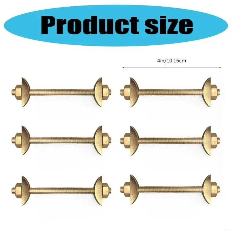 U4LA Portable Sturdy M8X100MM Konektor Set 6pcs Dengan Hexes Nut Washers Aksesori Nyaman untuk Perakitan Furnitur