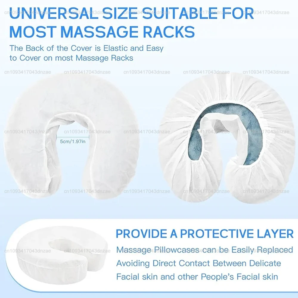 50/100/200pcs Disposable Headrest Covers Elastic U-shaped Pillowcase Non-woven Massage Face Rest Cradle Cover Beauty SPA Tool