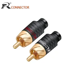 4 pz/2 paia di Saldatura di Lusso RCA Spina Martinetti Connettore Altoparlante Uscita Audio/Adattatore di Ingresso Spina Placcato Oro Auricolare Connettore Martinetti